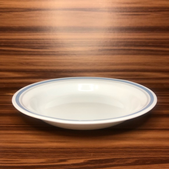 Corelle Indigo Stripe Coupe Soup Pasta Bowl & Bread & Butter Plate / 2 Sets 4pcs - Picture 3 of 8